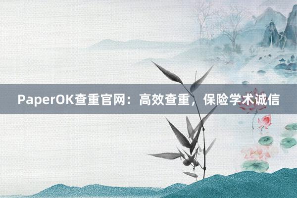 PaperOK查重官网:高效查重,保险学术诚信